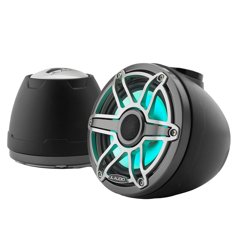 JL Audio M6 VeX Series 6.5" Enclosed Coaxial Speakers w/ RGB LED Lighting Titanium Sports Grilles