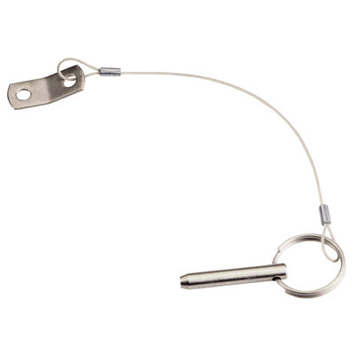 Bimini Top Fitting - Stainless Steel 1/4" Pull Pin with Lanyard