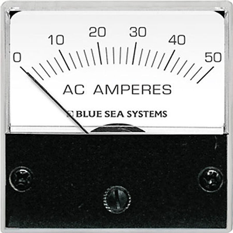Blue Sea AC Micro Analog Ammeter + Transformer, 0-50A image number 1