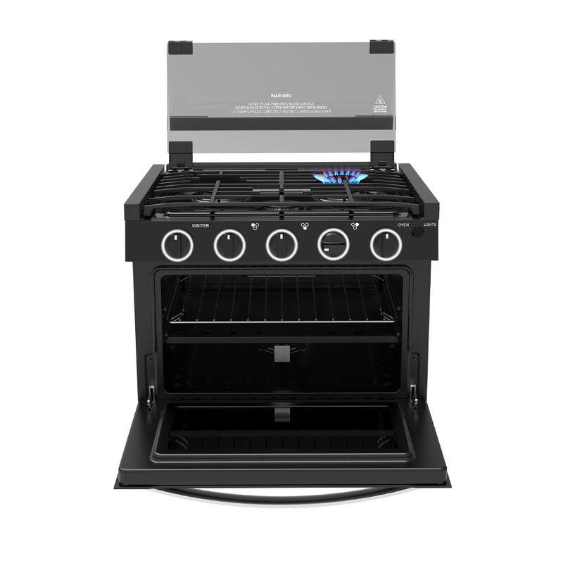 CONTOURE GR-21TCBB 21" 3-Burner Drop-In Gas Range, Black image number 6