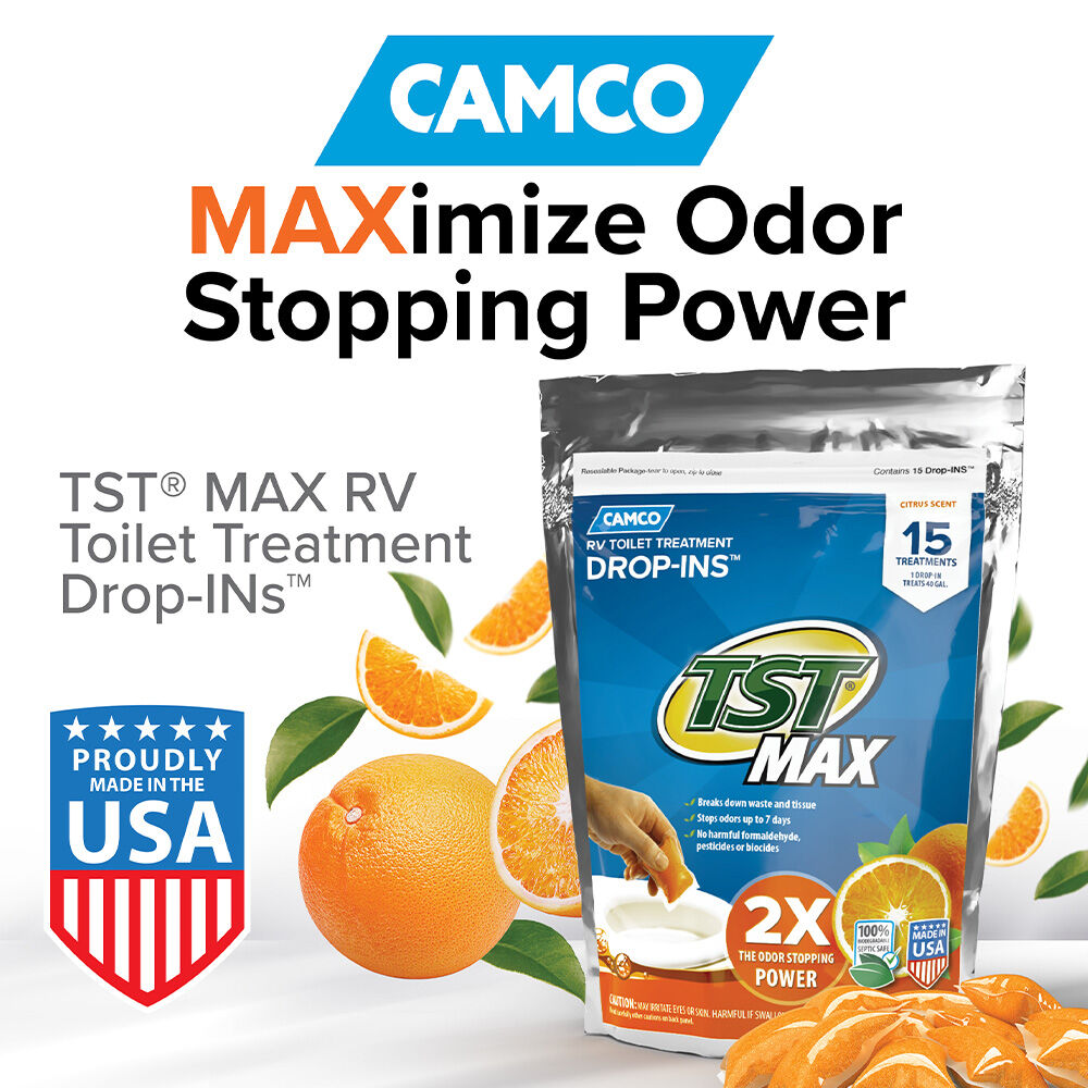 Camco TST MAX RV Toilet Treatment, Citrus Scent, 15 DropIns Overton's