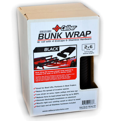Caliber Bunk Wrap Kit, 24' Roll with 4 Endcaps, 2" x 6" Wrap, Black