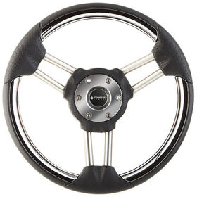 Syntec Stainless Steel Steering Wheel With Black Rim