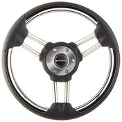 Syntec Stainless Steel Steering Wheel With Black Rim