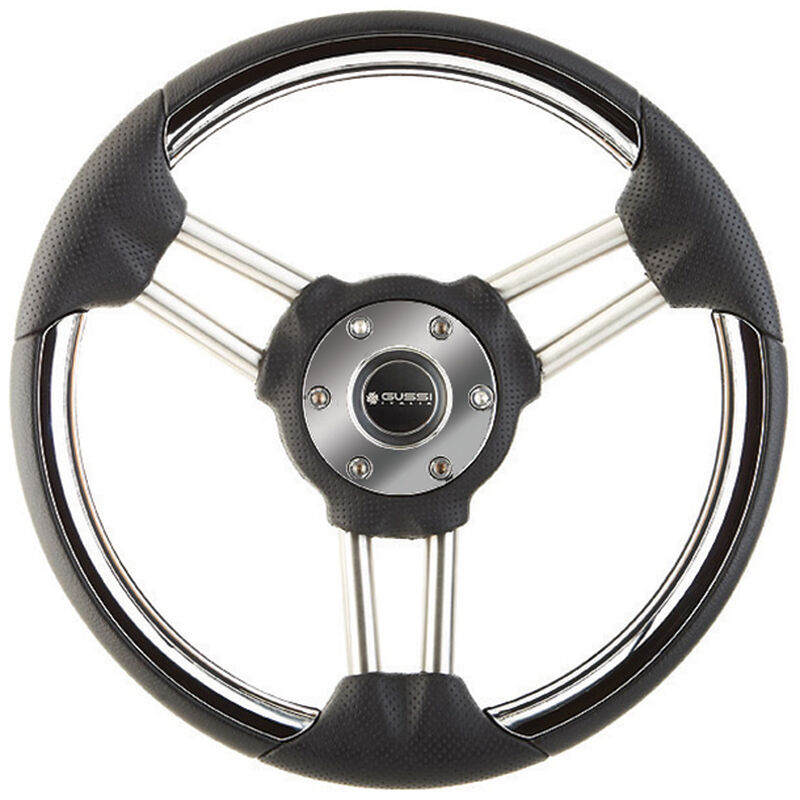 Syntec Stainless Steel Steering Wheel With Black Rim image number 1