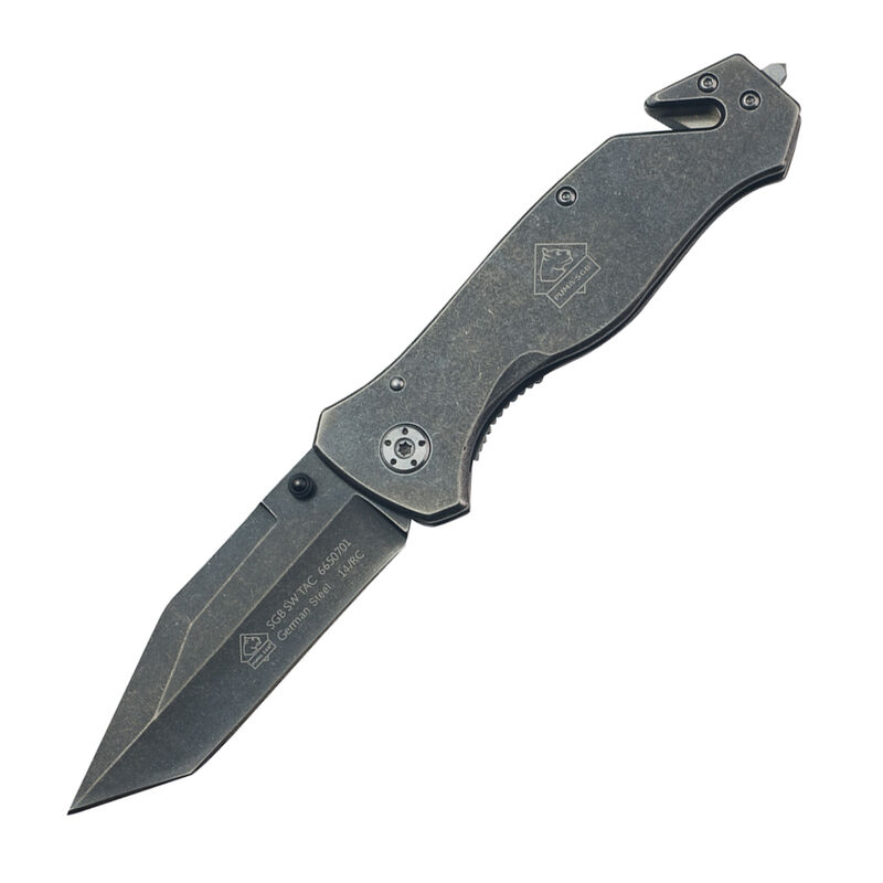 Puma SGB Stonewashed Tactical Folding Knife with Seat Belt Cutter image number 1
