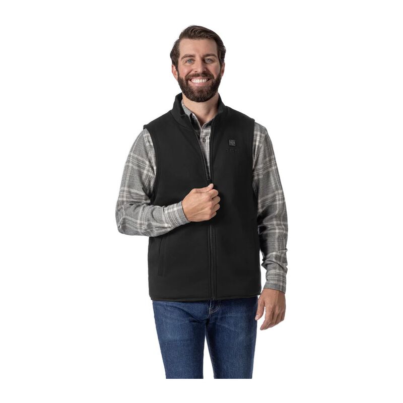 ORORO Men's Heated Fleece Vest with 4 Heating Zones