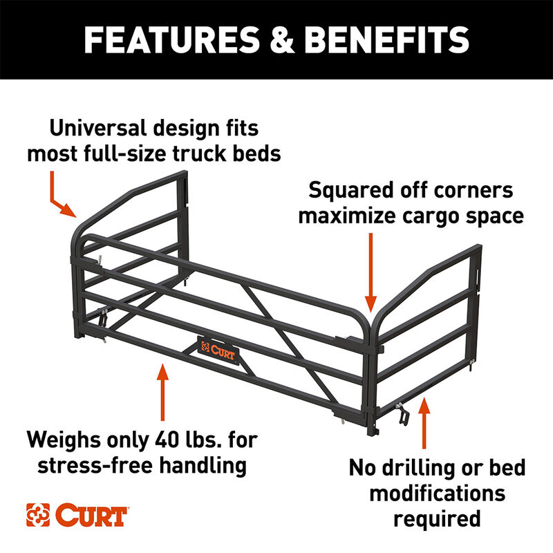CURT 18325 Universal Truck Bed Extender with Fold Down Tailgate image number 2