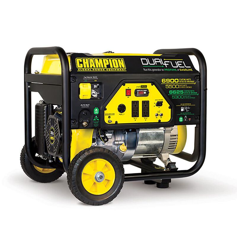 Champion 5500 Watt Dual Fuel RV Ready Portable Generator with Wheel Kit image number 1