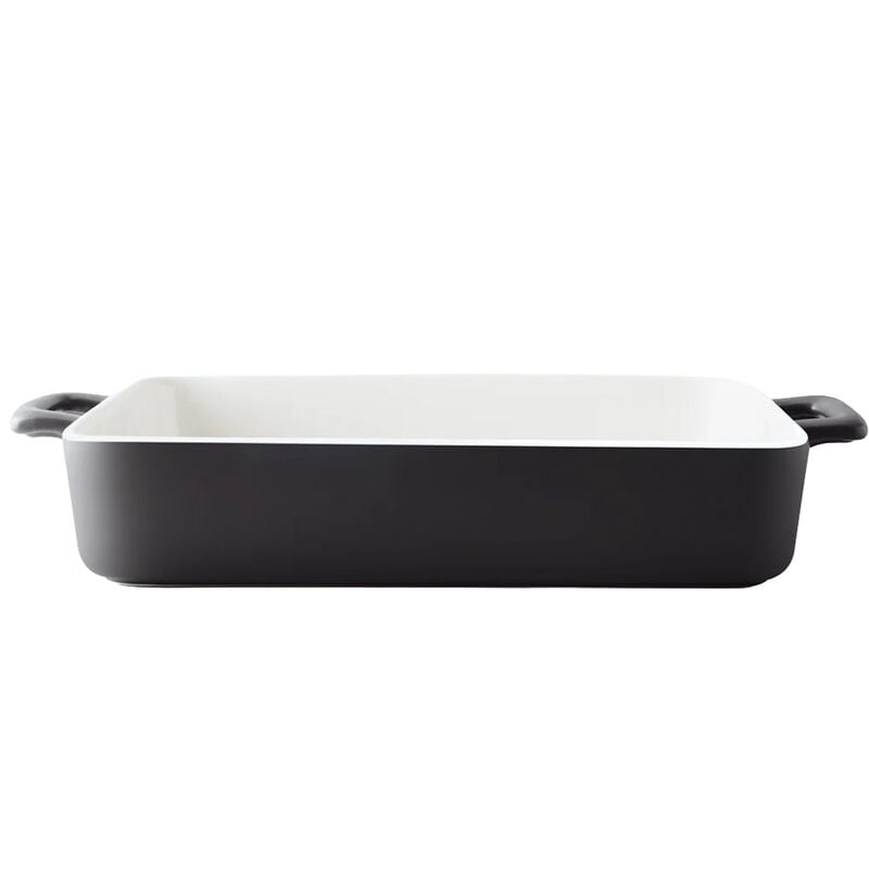 Art and Cook 15in Large Rectangular Stoneware Baking Dish, Black