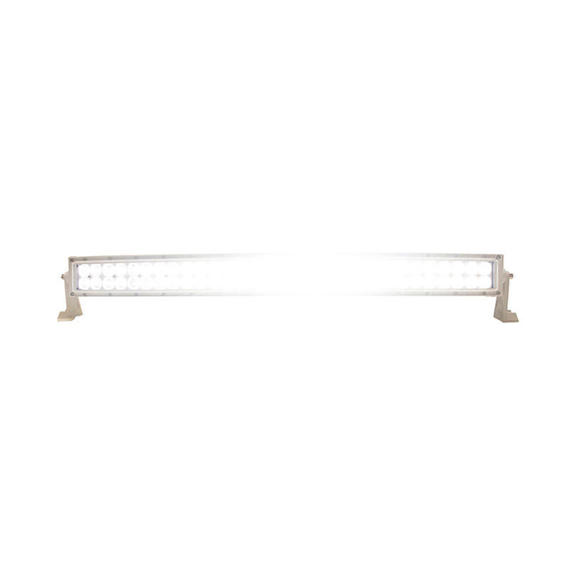 New - 30inch Marine Grade Wrap Around White Shell Dual Row Light Bar with 180-Watt 60 x 3W High Intensity CREE LEDs image number 1