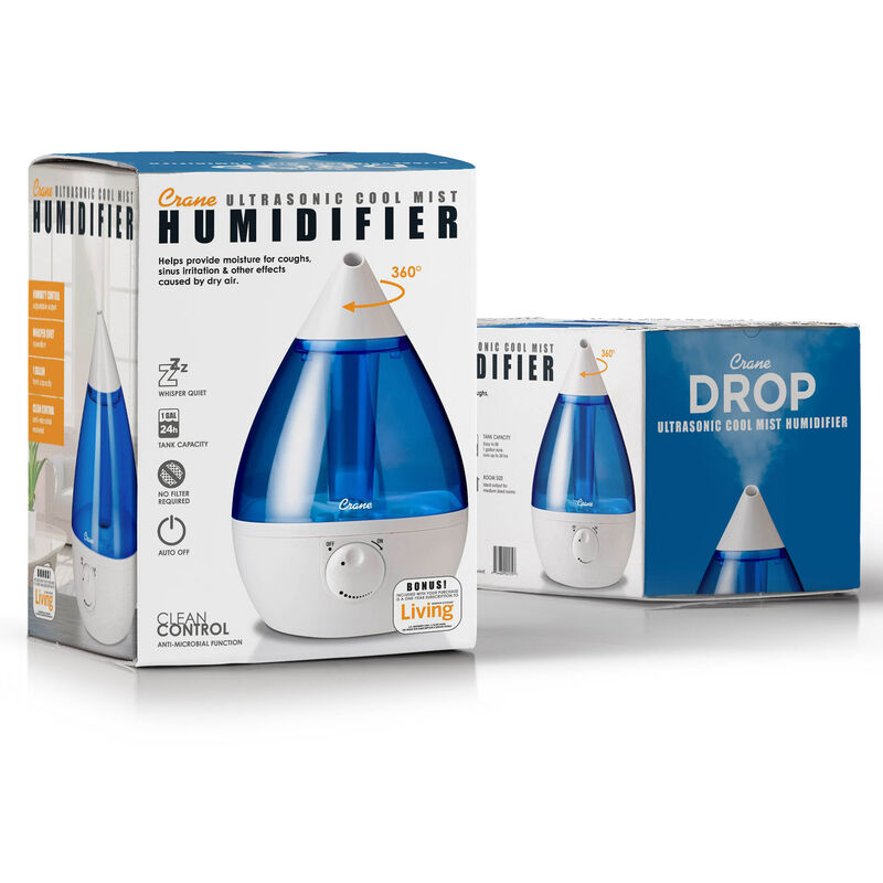 Crane Drop Ultrasonic Cool Mist Humidifier, Blue and White image number 4