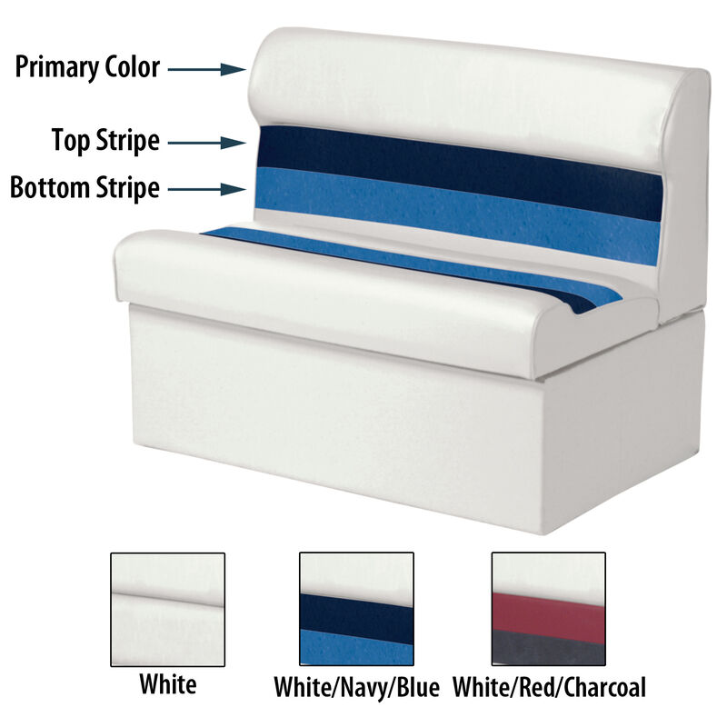 Toonmate Deluxe Pontoon 27" Wide Lounge Seat w/Classic Base (no toe kick), White image number 1