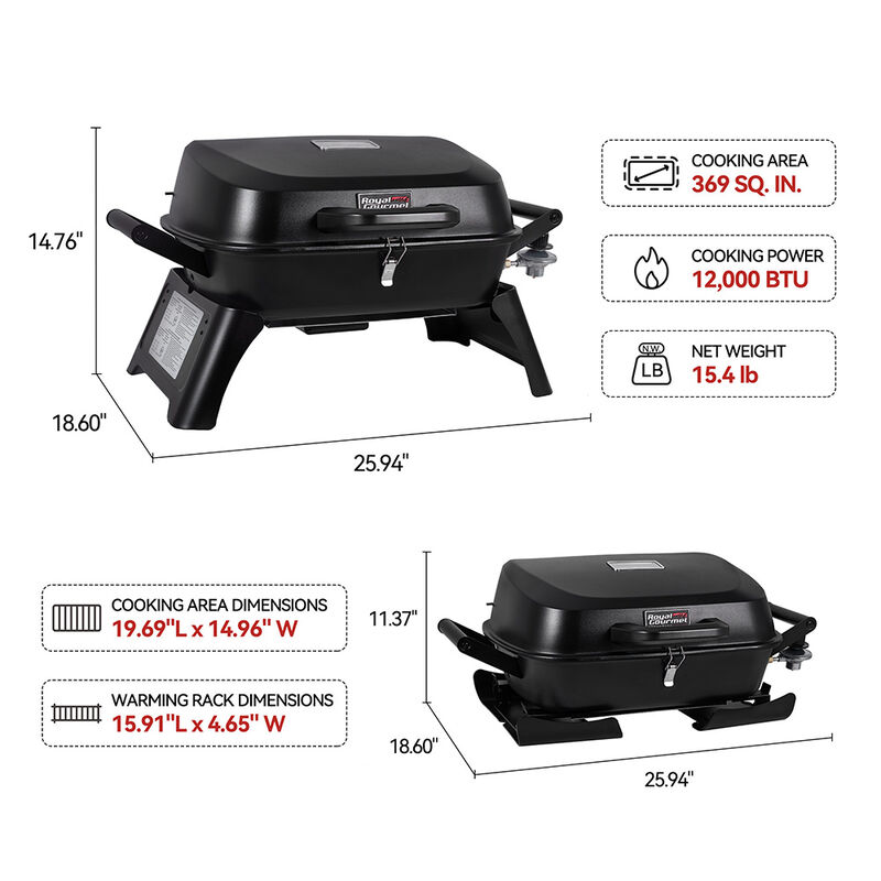 Royal Gourmet GT2007 Portable Tabletop Gas Grill image number 9
