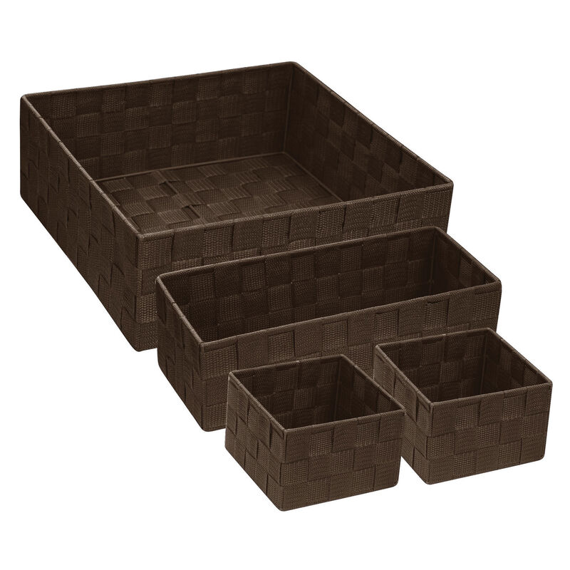 4 Piece Woven Tote Set, Chocolate  image number 1