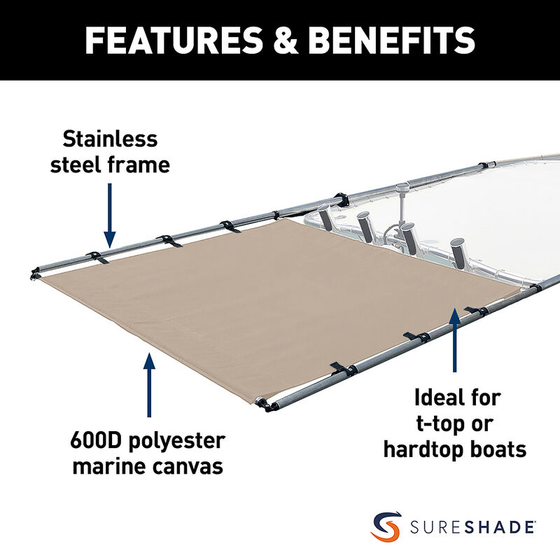 SureShade PTX Power Shade - 57" Wide - Stainless Steel - Toast image number 2