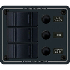 Blue Sea Water-Resistant Contura Circuit Breaker Panel, Model 8374