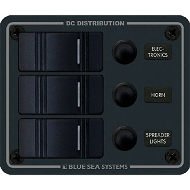 Blue Sea Water-Resistant Contura Circuit Breaker Panel, Model 8374 image number 1