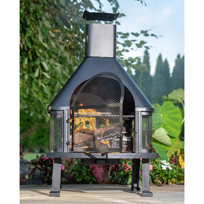 Endless Summer Black Wood-Burning Outdoor Fire Pit with Chimney image number 3