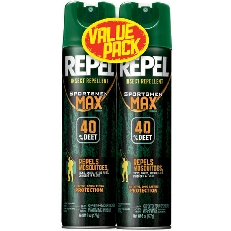 Repel Insect-Repellent Sportsmen Max Formula 6.5-Oz. Aerosol Spray-Can Twin Pack image number 1