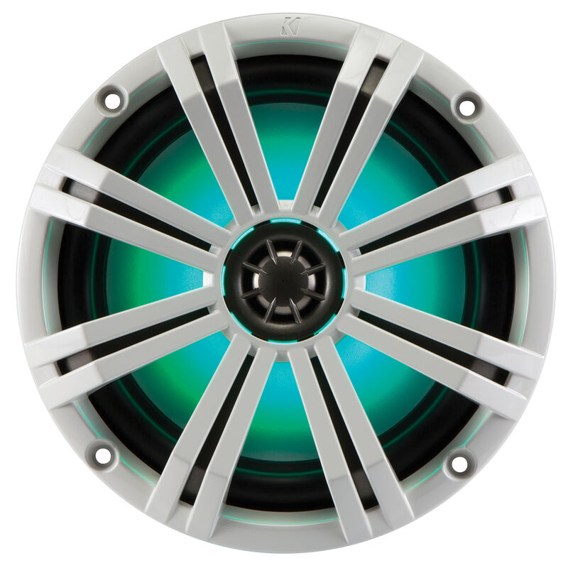 Kicker 41KM84LCW 8" Two-Way Marine Speakers w/Built-In LED Lighting, Pair image number 1