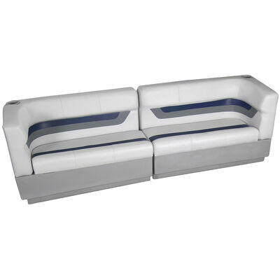 Designer Pontoon Furniture - Traditional Rear Package, Sky Gray/Navy