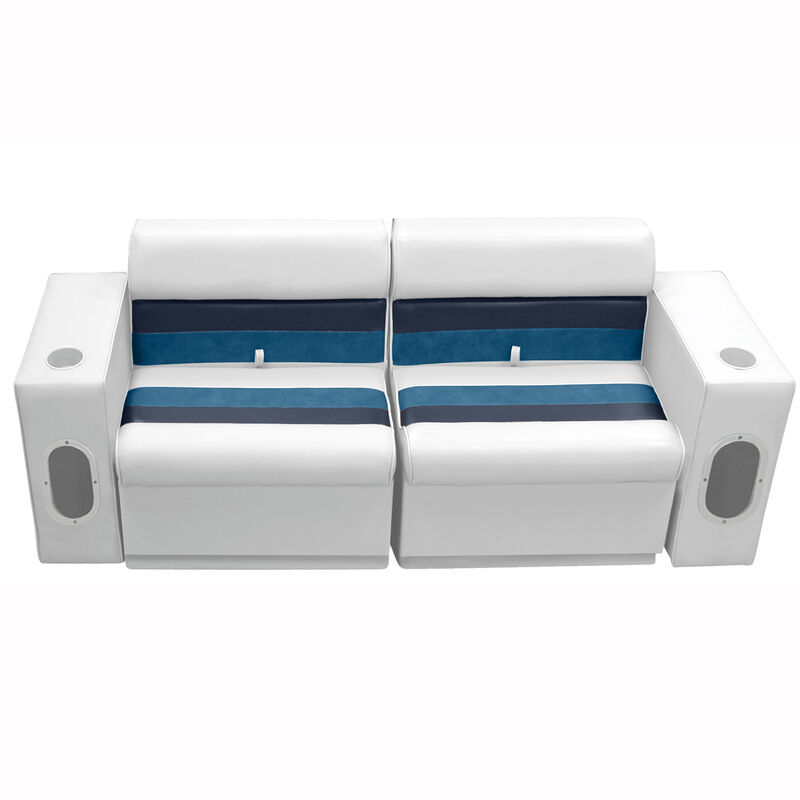 Deluxe Pontoon Furniture w/Toe Kick Base - Front Group 5 Package, White/Navy/Blu image number 1