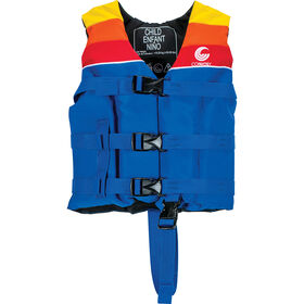 Connelly Child Retro Nylon Life Vest, Blue/Yellow/Orange