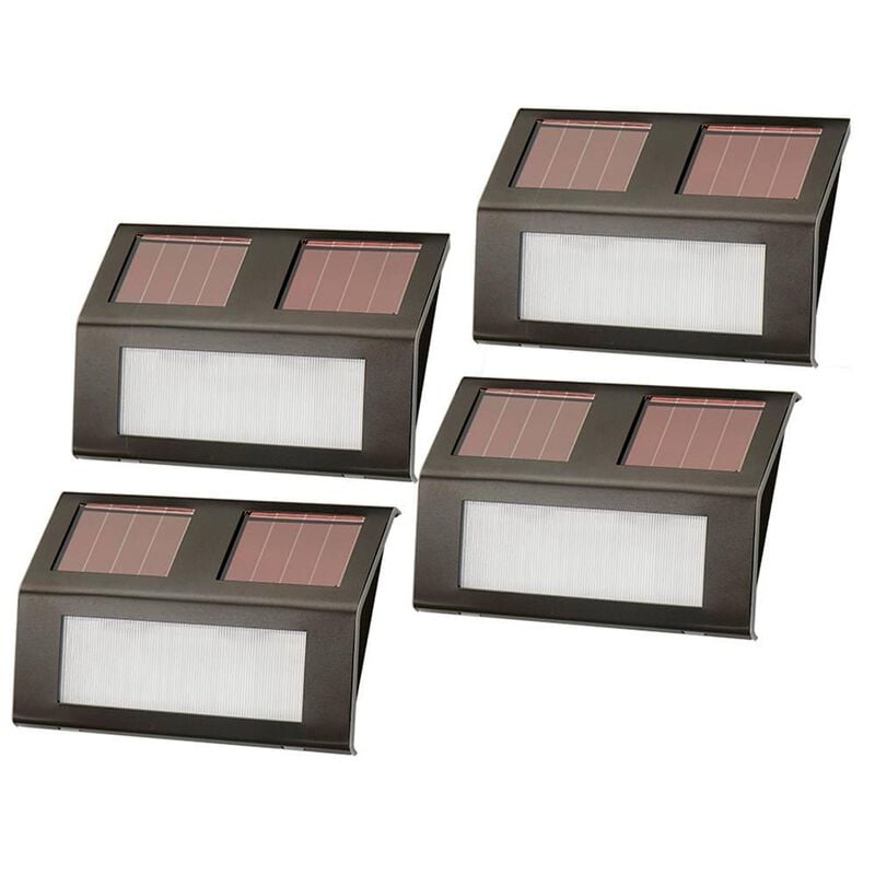 Nature Power Bronze Solar-Powered Step Lights 4-Pack image number 1