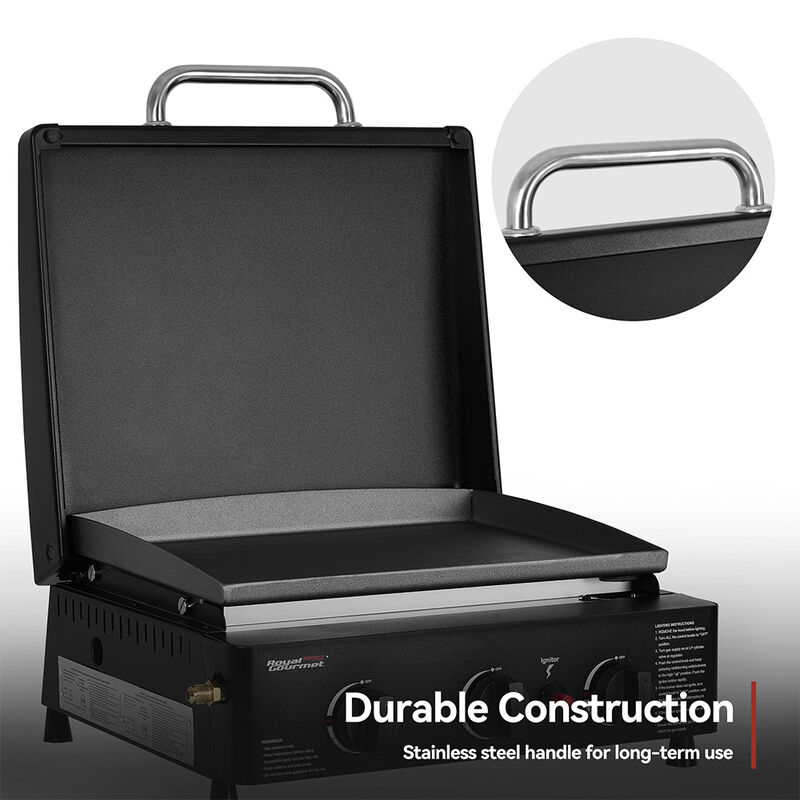 Royal Gourmet PD1503H Portable 3-Burner Propane Griddle with Hood image number 11