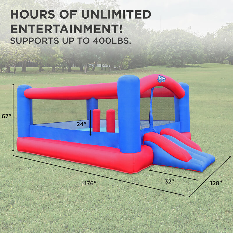 Sunny & Fun Inflatable Bouncy Castle with Built-In Posts image number 2