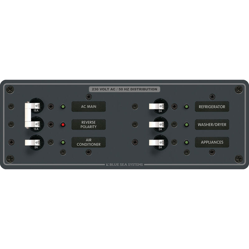 Blue Sea Systems Panel, 230V AC (European), AC Main + 4 Positions image number 1