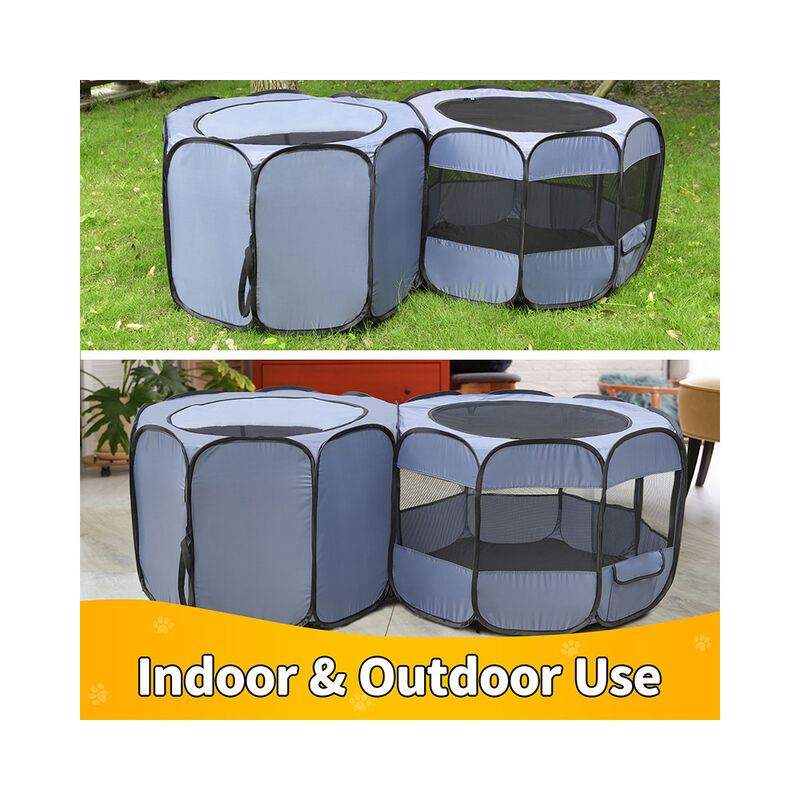 EighteenTek Double Room Pop-Up Pet Playpen, Medium image number 5
