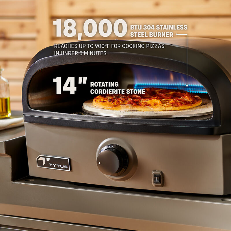 TYTUS Emberwood Pizza Oven with Grill and Prep Cart and Cover image number 2
