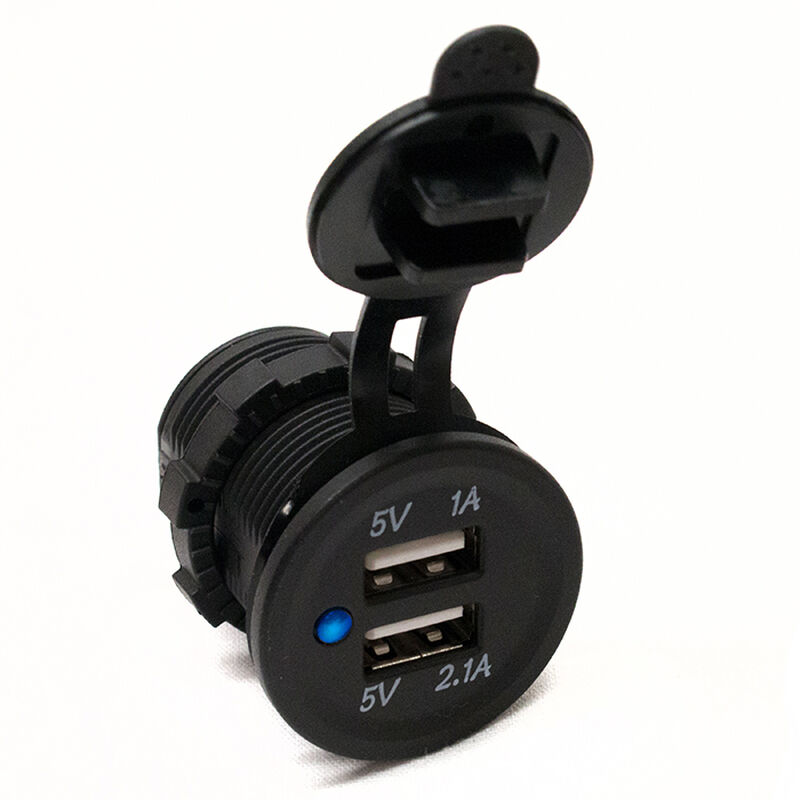 Socket sized Dual Port USB 3.1Amp with Blue LED image number 1