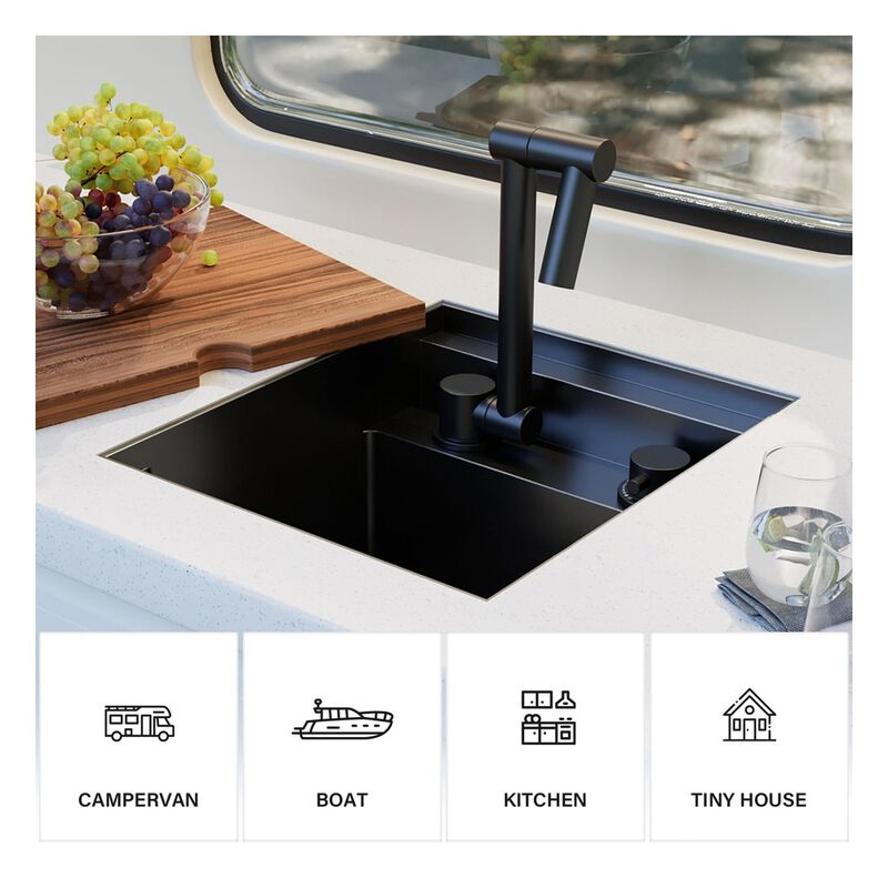 WELLFE RV Kitchen 13 x 15 x 9 in Undermount Bar Sink image number 7