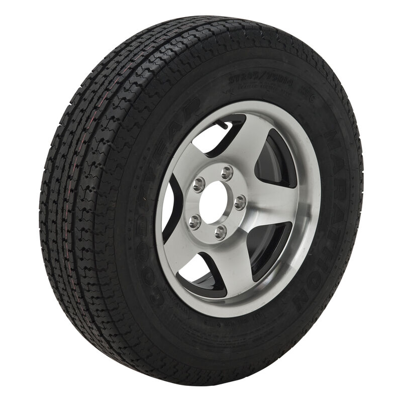 Goodyear Marathon 175/80 R 13 Radial Trailer Tire, 5-Lug Aluminum Star Rim image number 1