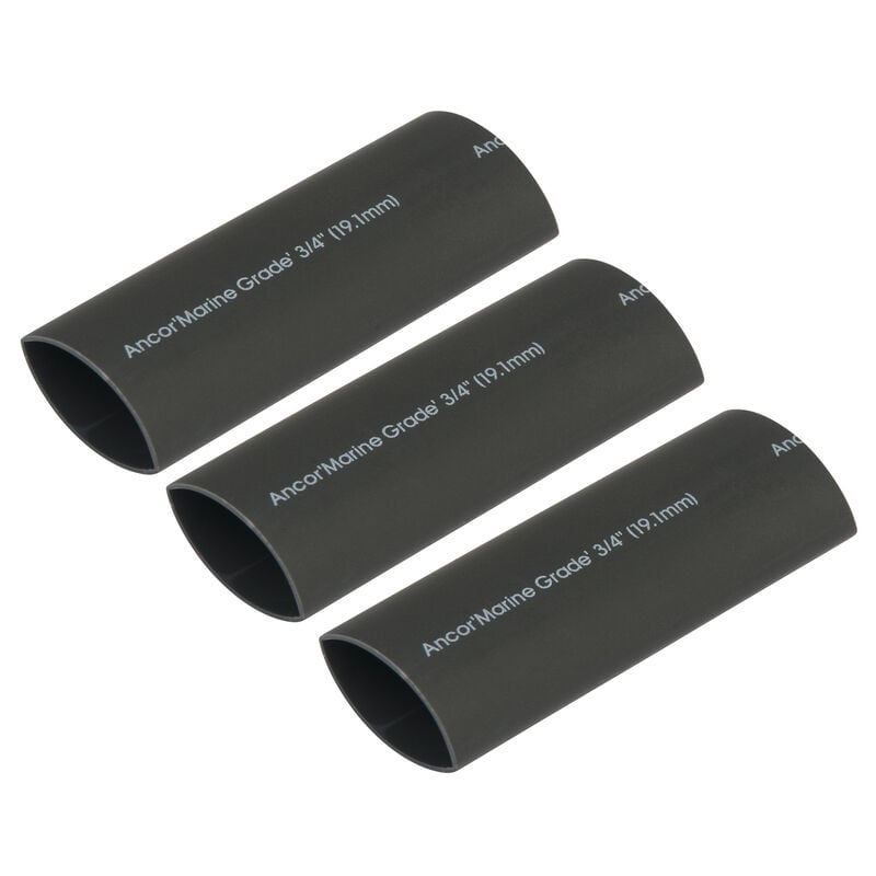 Ancor Adhesive-Lined Heat Shrink Tubing, 8 - 2/0 AWG, 3" L, 3-Pk., Black image number 1