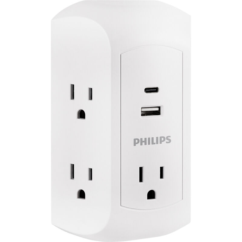 Philips 5-Outlet USB/USB-C Charging Surge Protector image number 1
