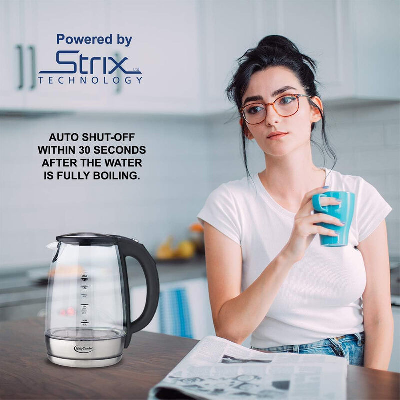 Betty Crocker 1.7-Liter Glass Color-Changing Kettle image number 7