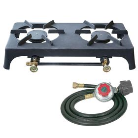 Sportsman Series Double Burner Cast Iron Stove with Regulator Hose