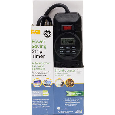 GE 7-Day Programmable Power Strip with Digital Timer