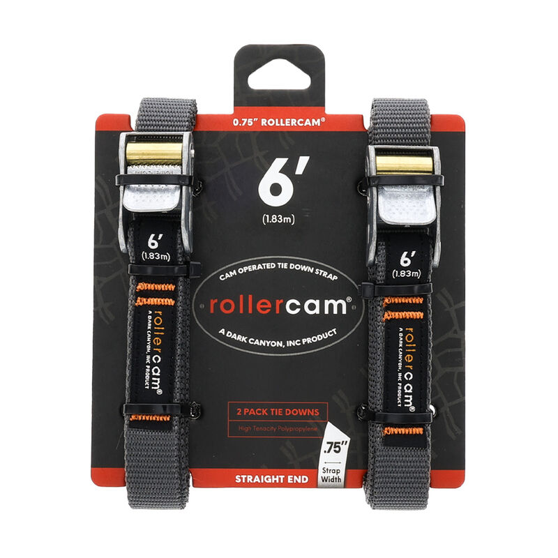 Rollercam Straight End 0.75" Wide Tie-Downs, 6' Long, Set of 2 image number 1