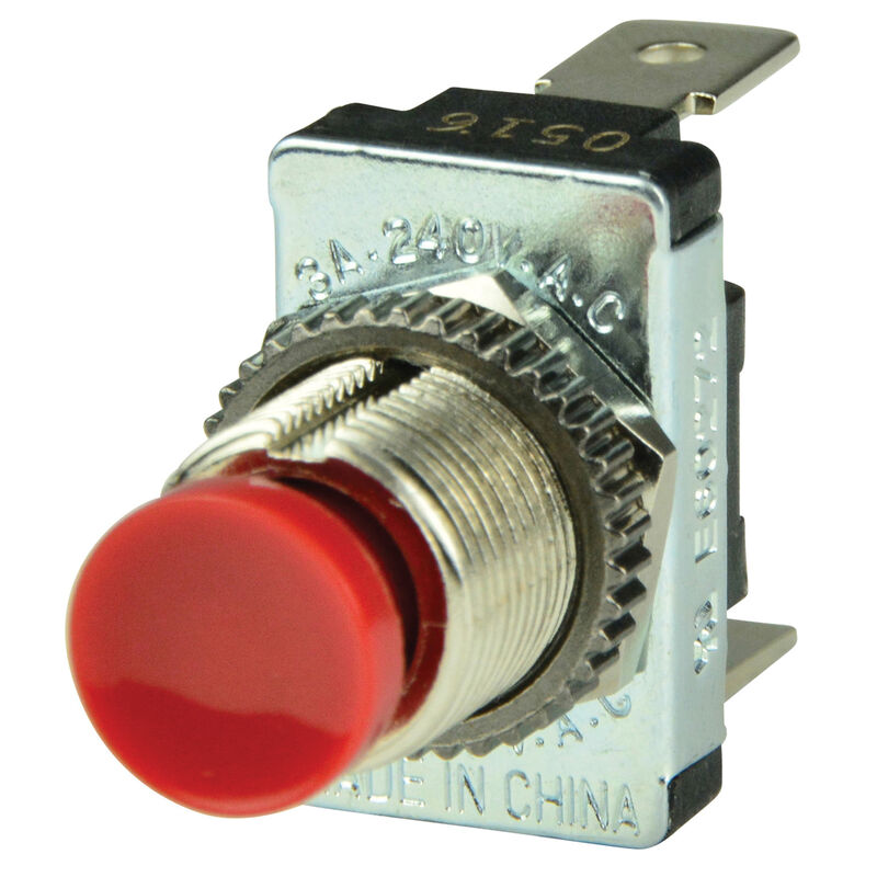BEP SPST Momentary Contact Switch, Red, Off-On image number 1