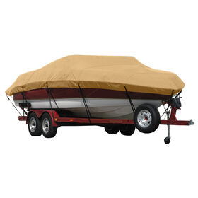 Exact Fit Covermate Sunbrella Boat Cover for Smoker Craft 2042 Db Vectura 2042 Db Vecturatop Laid Down W/Ext. Platform I/O. Toast