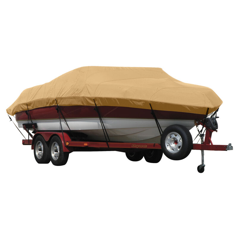 Exact Fit Covermate Sunbrella Boat Cover for Smoker Craft 2042 Db Vectura 2042 Db Vecturatop Laid Down W/Ext. Platform I/O. Toast