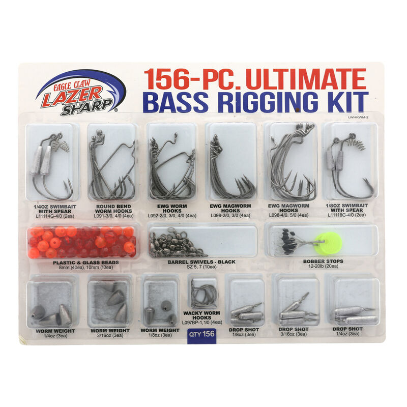 Eagle Claw Lazer Sharp 156-Piece Ultimate Bass Rigging Kit image number 1