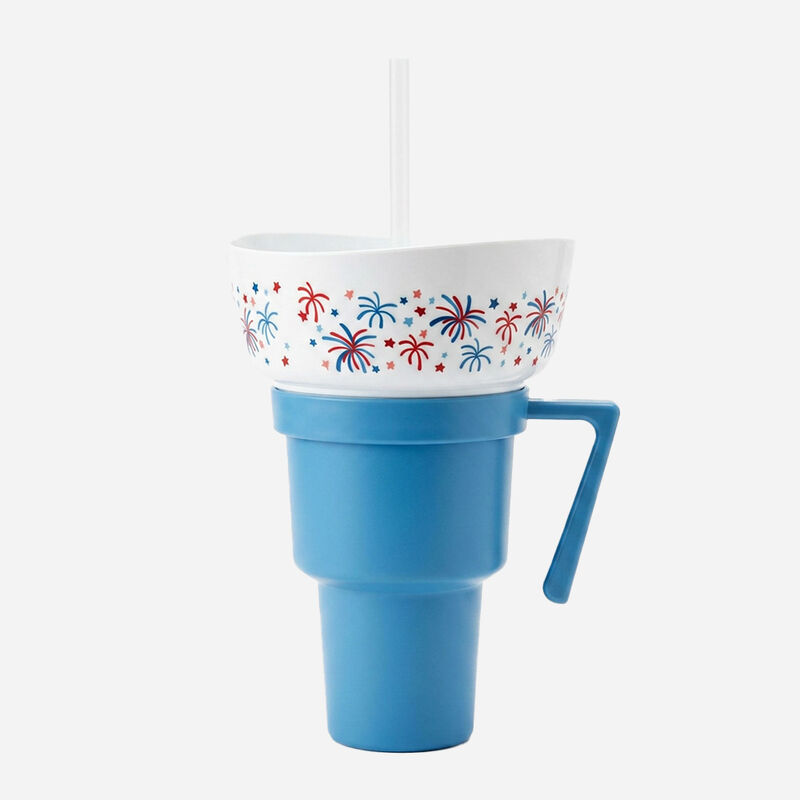 Enchante 2-in-1 Red Snack Bowl Cup