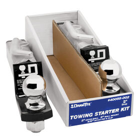 Draw-Tite Trailer Hitch Ball Mount Starter Kit, Fits 2 Inch Square Receiver, 2 Inch Drop, 7,500 lbs. Capacity