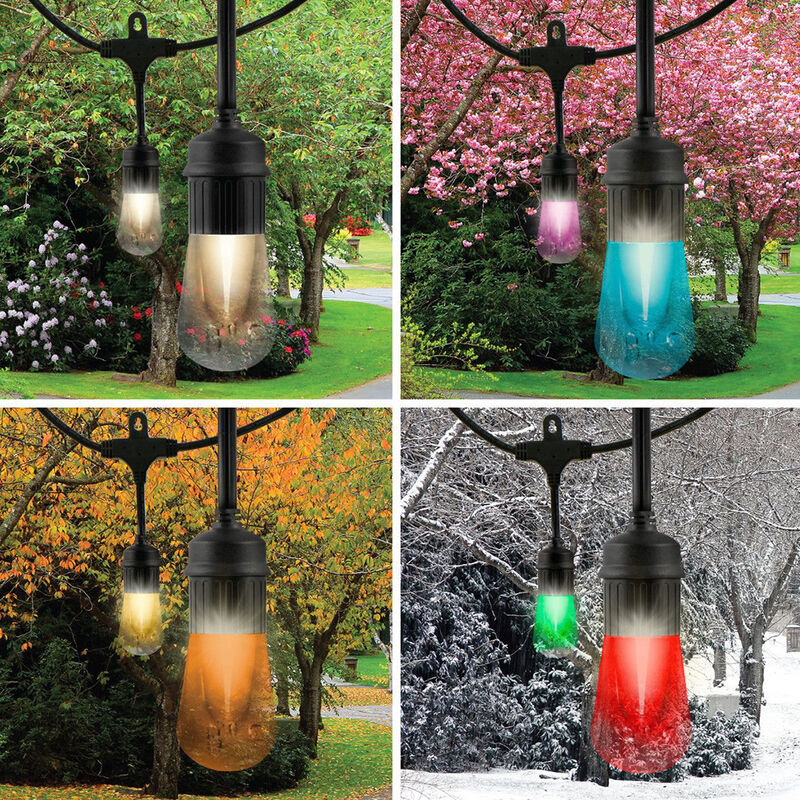 Enbrighten Vintage Seasons LED Color-Changing Cafe String Lights, 24' image number 2